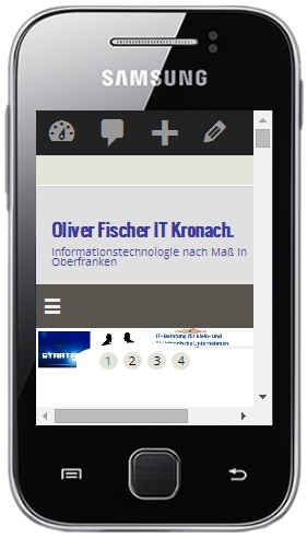Website auf einem kleinen Smartphone-Display