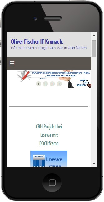 Website auf einem Smartphone-Display